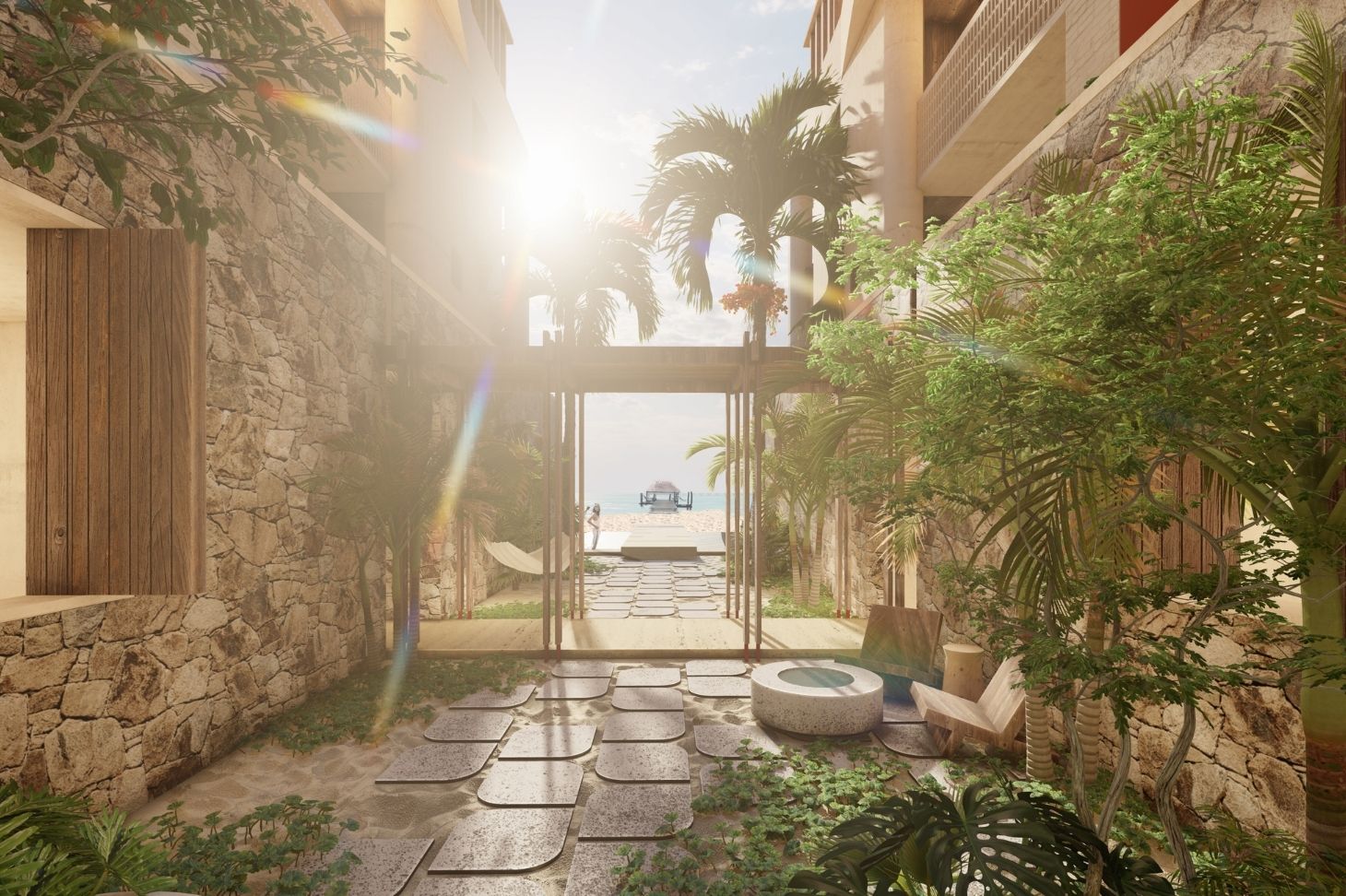 3 br Beachfront Condo, Bahia Tulúm