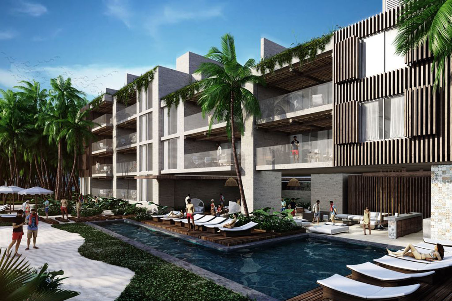 Antal, beachfront condos in Tankah Bay