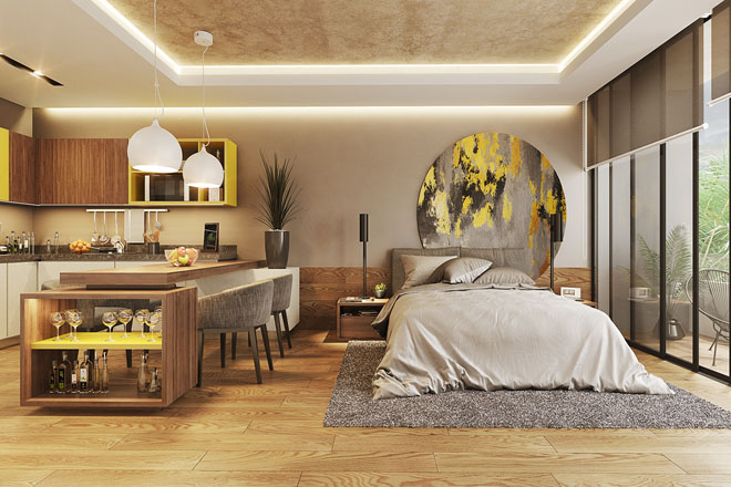 The Yellow: Minimalist apartments