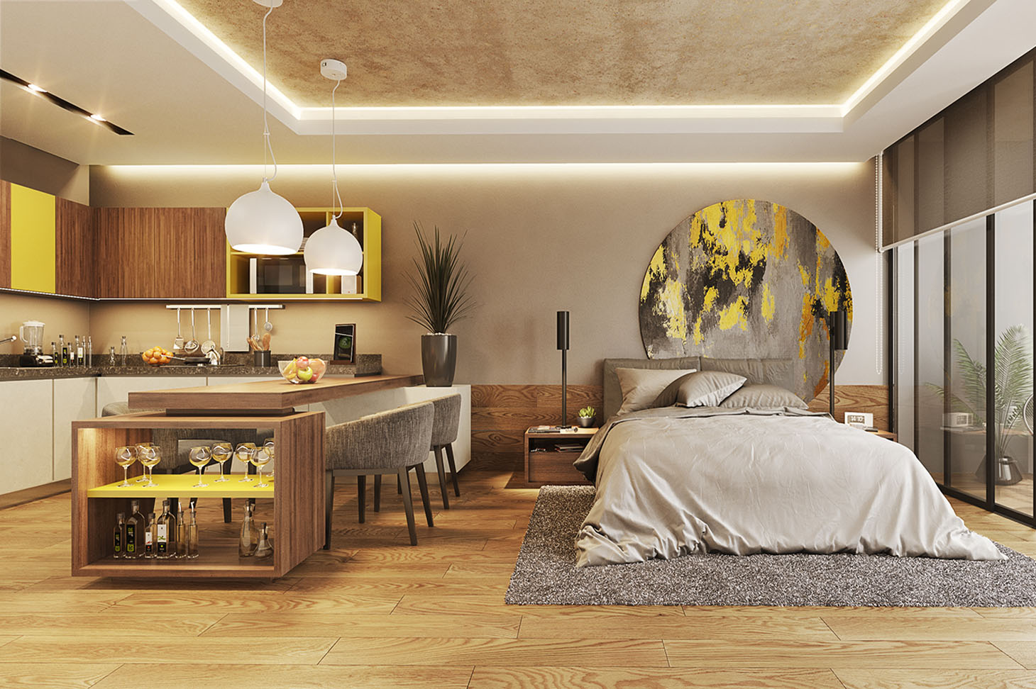 The Yellow: Minimalist apartments